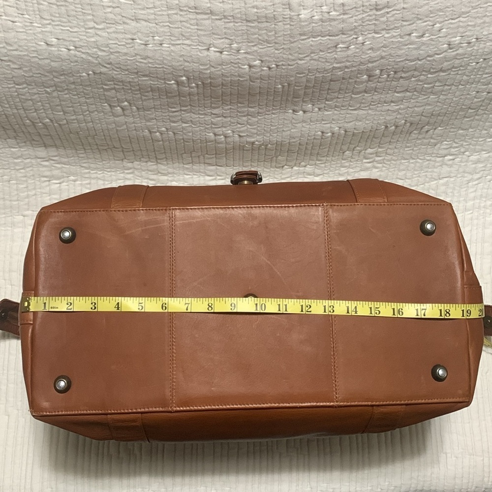 Claire Chase Laramie Leather Saddle Duffel Minimalist Quite Contemporary Travel - Picture 8 of 16